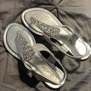 Beautiful silver sparkly sandals